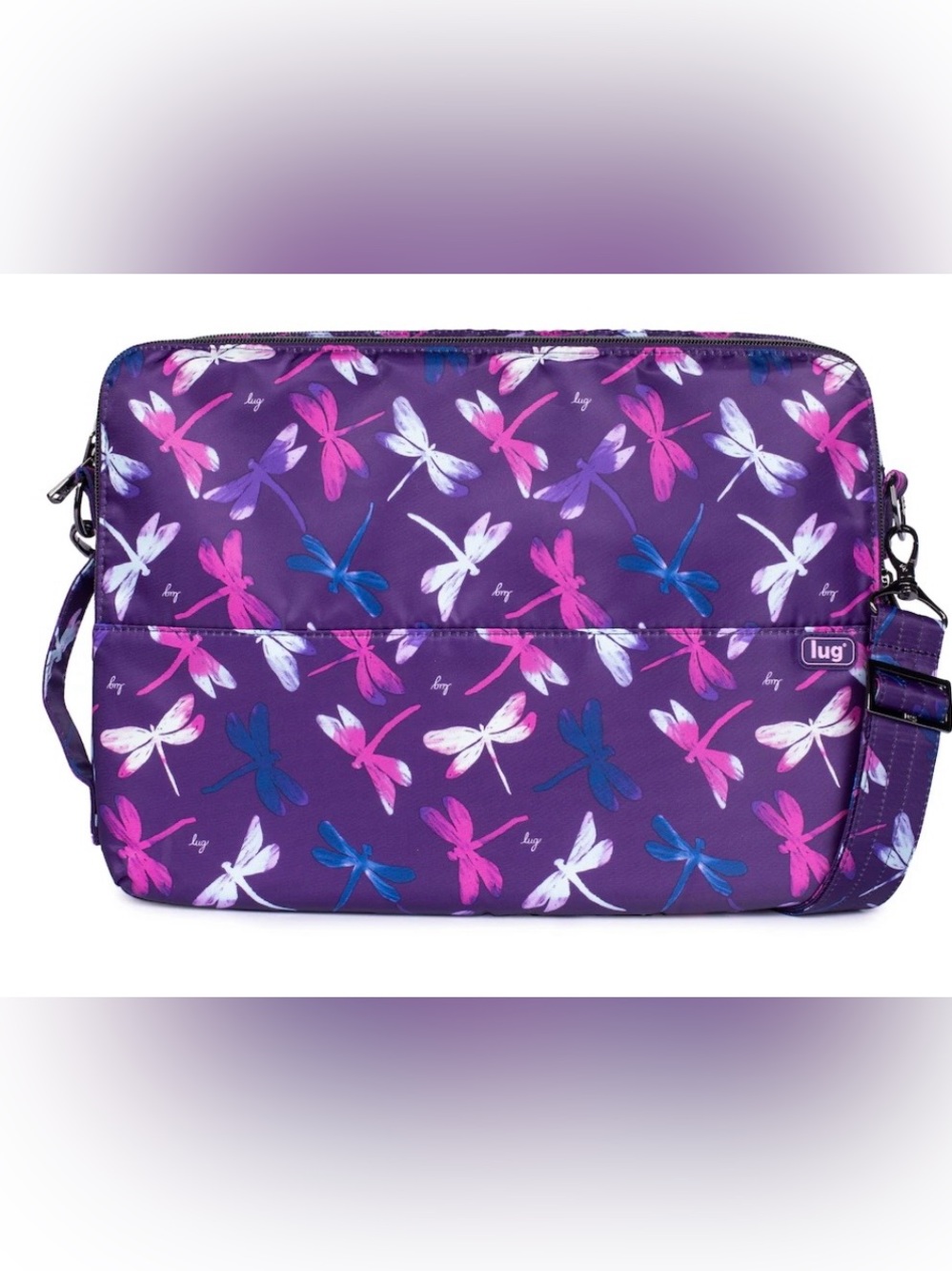 Lug Delta 15” Laptop Bag. Purple Dragonfly. Excellent condition
